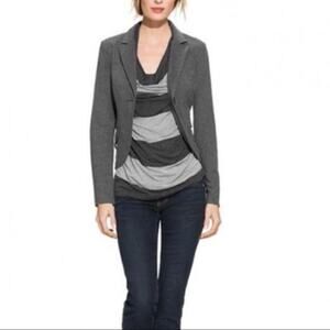 CAbi Cowl Neck Striped Sleeveless Black/Gray Top Size M